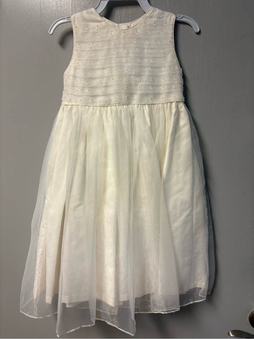 Strasberg Sleeveless Ivory Tulle Party Dress for Kids - size 4